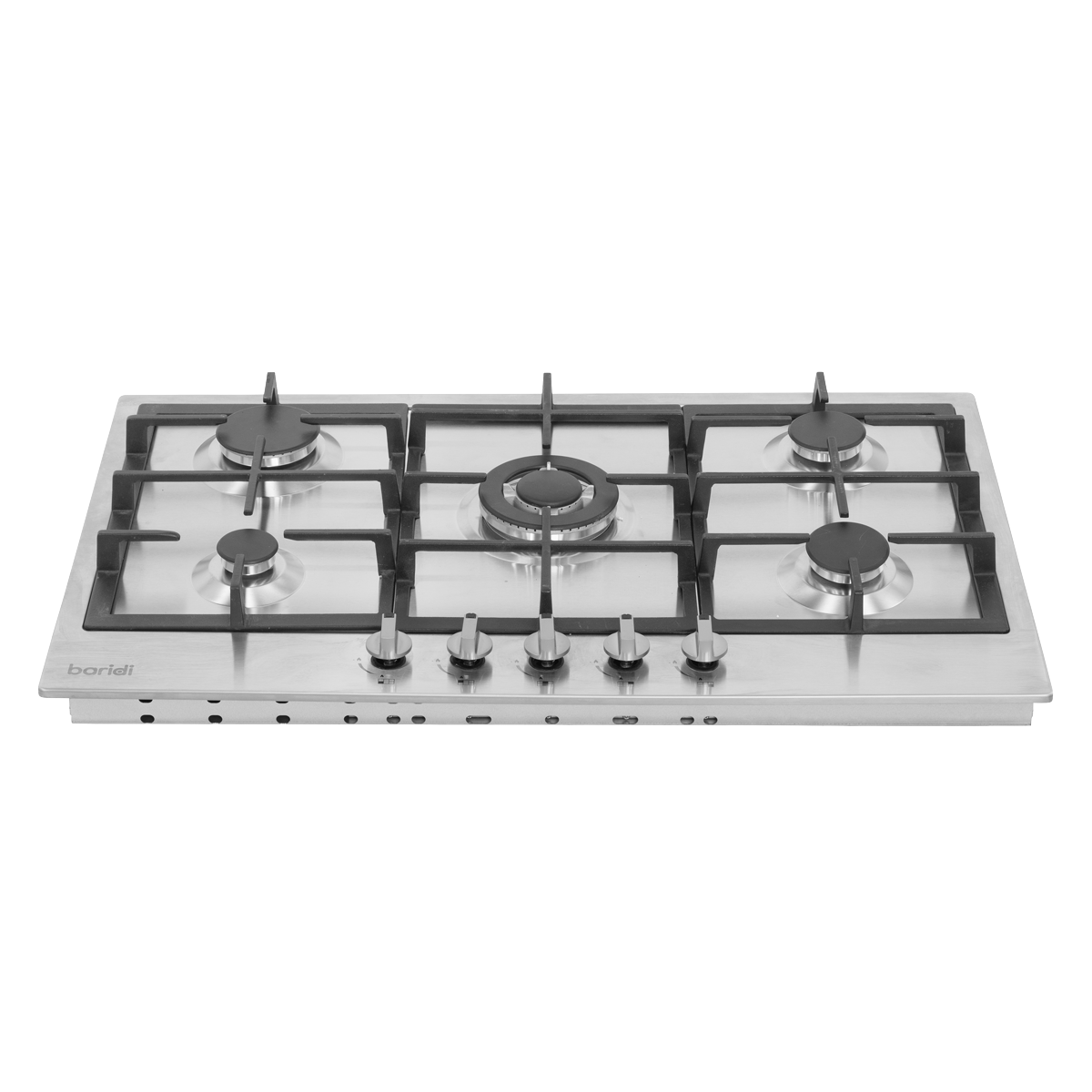 Baridi DH382 Baridi 90cm Gas Hob Stainless Steel with 5 Burners, Cast Iron Supports & Auto Ignition 11kW