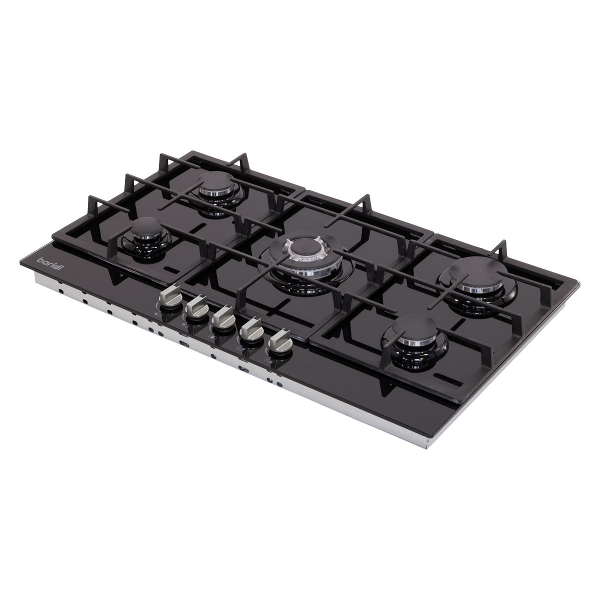 Baridi DH383 Baridi 90cm Gas Hob Black Glass with 5 Burners, Cast Iron Supports & Auto Ignition 11kW