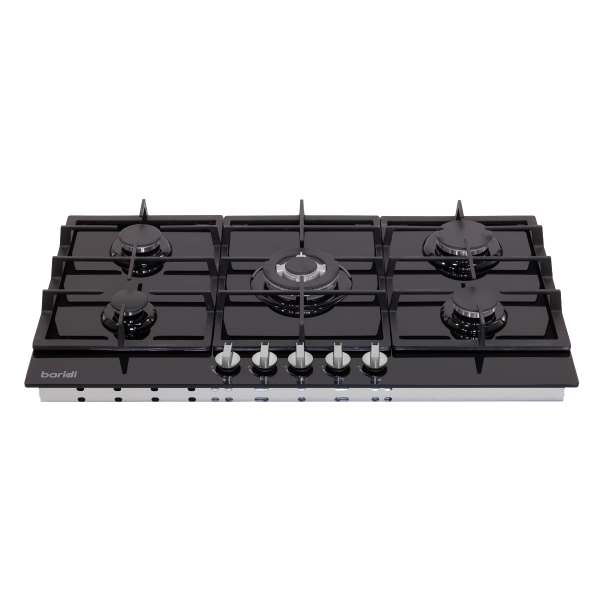 Baridi DH383 Baridi 90cm Gas Hob Black Glass with 5 Burners, Cast Iron Supports & Auto Ignition 11kW
