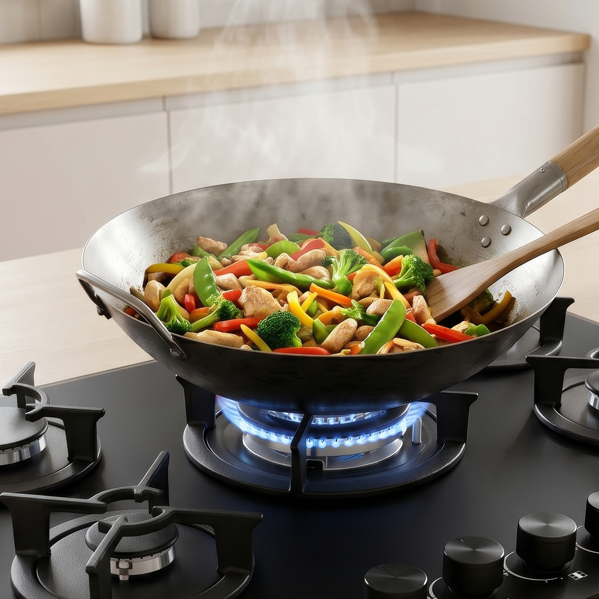 Baridi DH384 Baridi 70cm Gas Hob Matt Black with 5 Burners, Cast Iron Supports & Auto Ignition 10.4kW