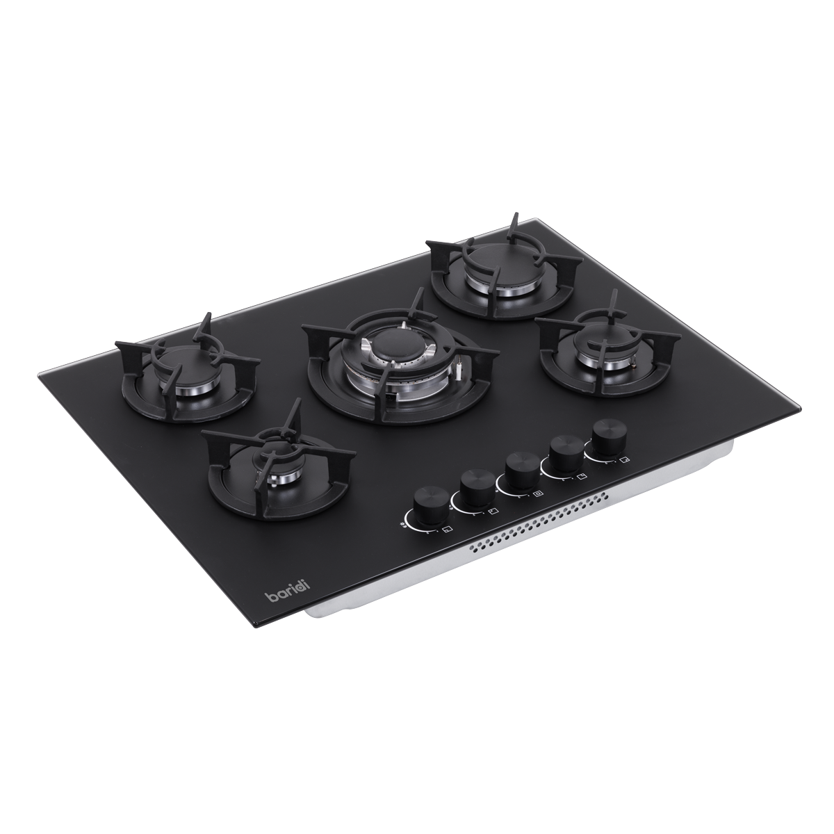 Baridi DH384 Baridi 70cm Gas Hob Matt Black with 5 Burners, Cast Iron Supports & Auto Ignition 10.4kW