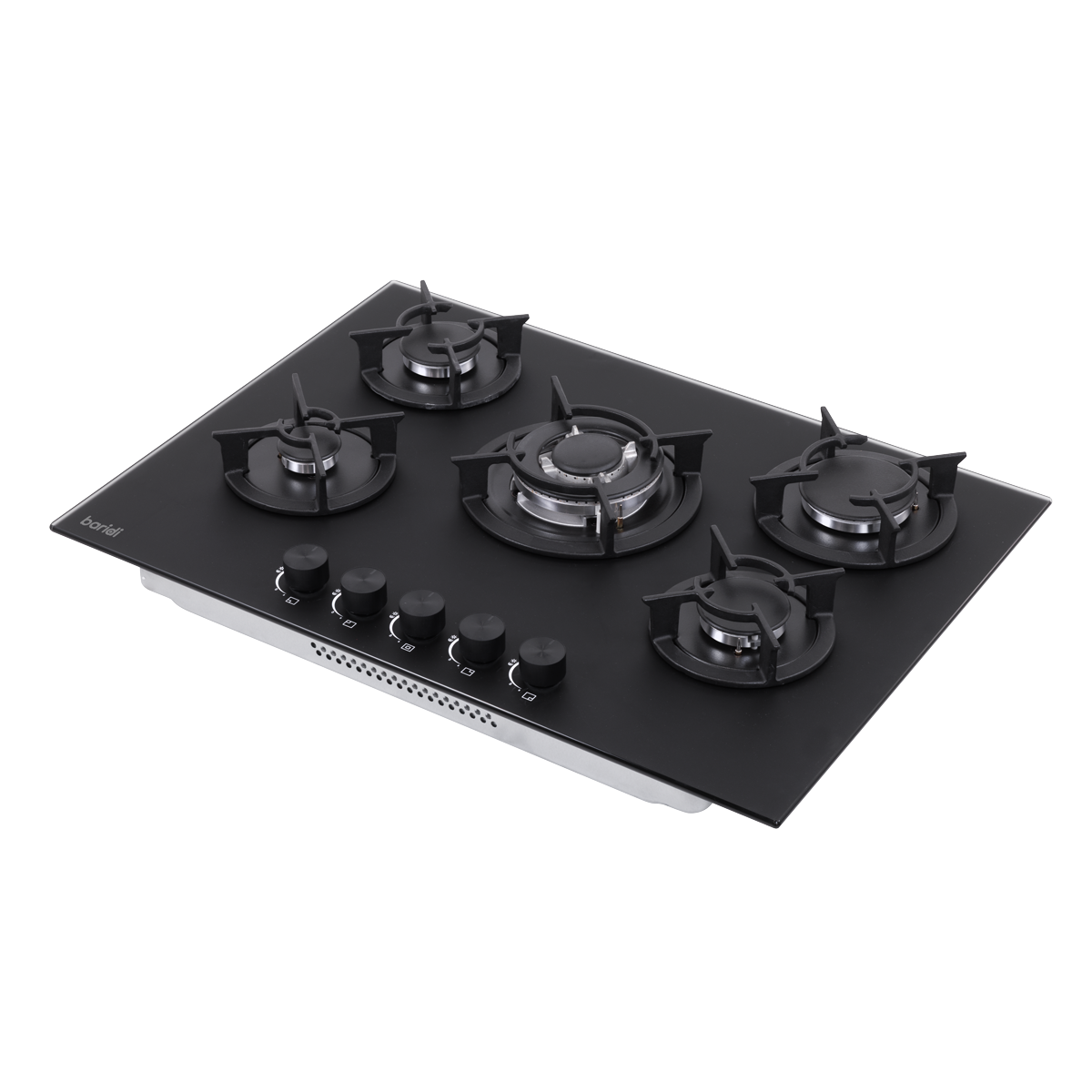 Baridi DH384 Baridi 70cm Gas Hob Matt Black with 5 Burners, Cast Iron Supports & Auto Ignition 10.4kW