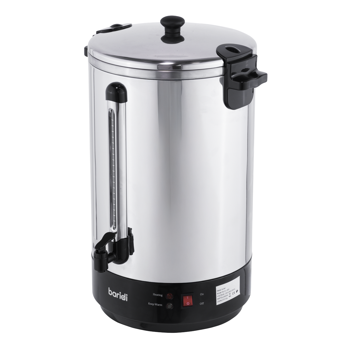 Baridi DH388 Baridi Hot Water Boiler, Tea Urn 30L Capacity - Stainless Steel