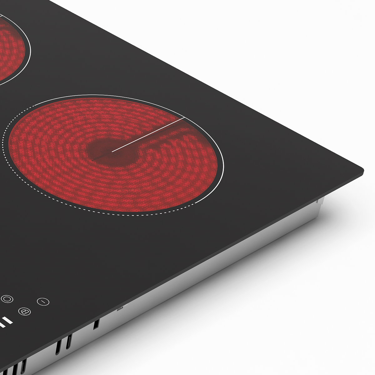 Baridi DH389 Baridi Integrated Ceramic Hob with 5 Cooking Zones 90cm - Black Glass