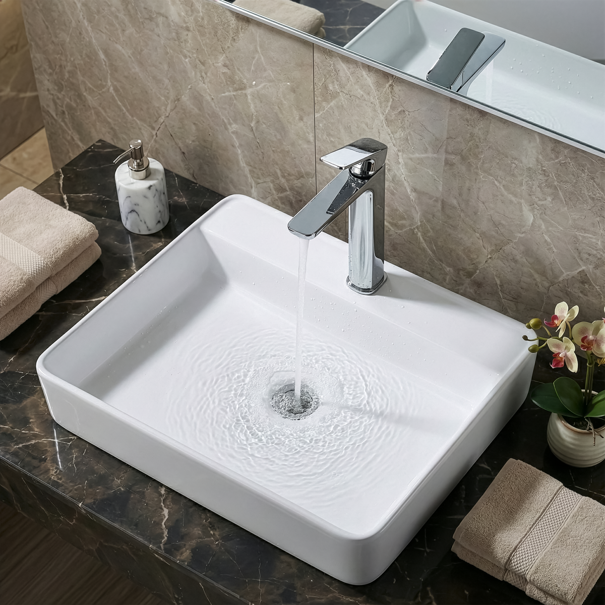Baridi DH394 Baridi High Basin Mixer Tap with Clicker Waste - Chrome