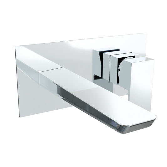 Baridi DH396 Baridi Wall Mounting Basin Mixer Tap, Square - Chrome