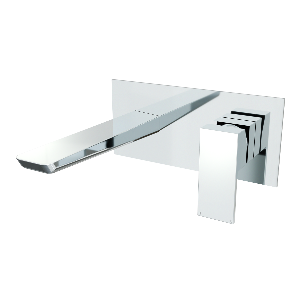 Baridi DH396 Baridi Wall Mounting Basin Mixer Tap, Square - Chrome