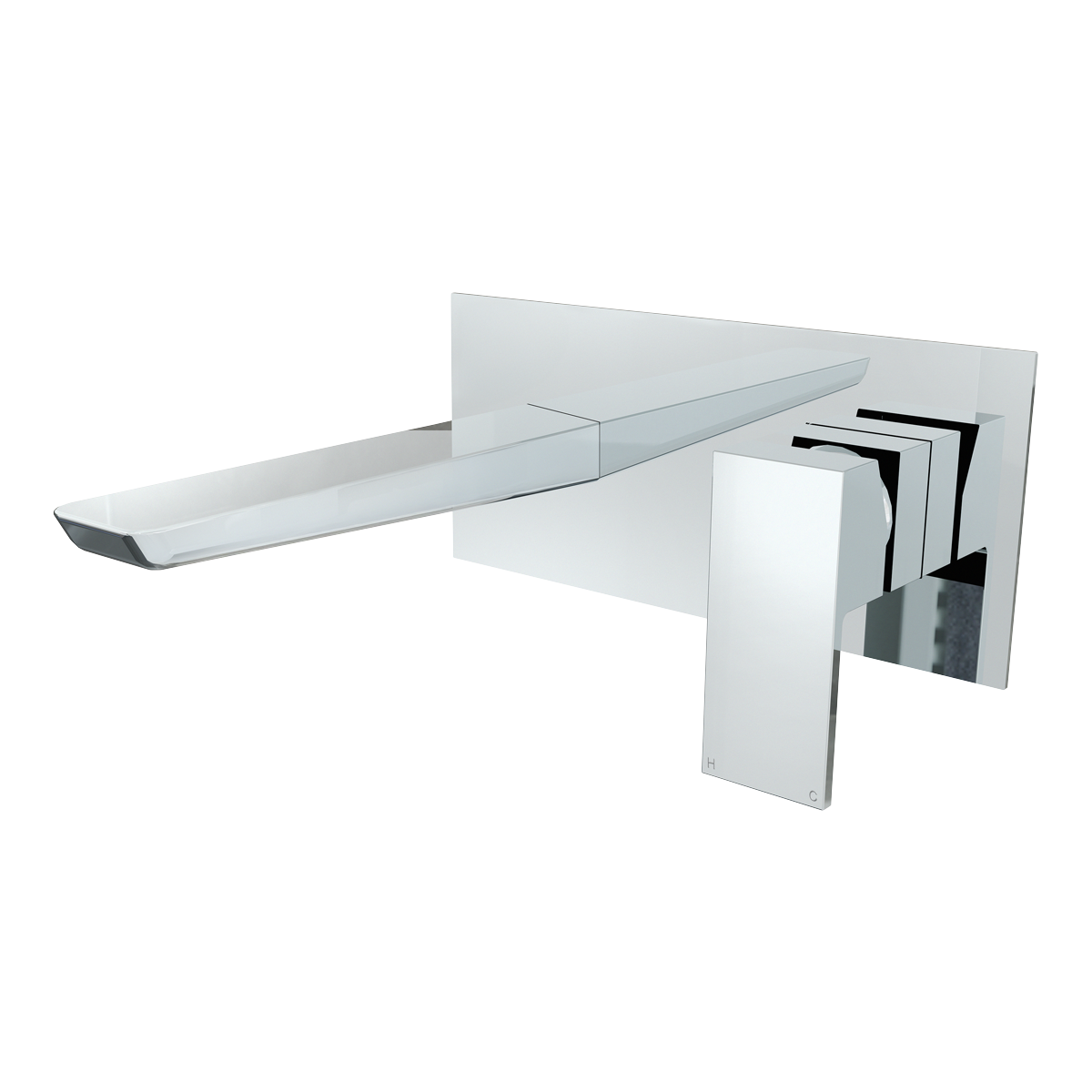 Baridi DH396 Baridi Wall Mounting Basin Mixer Tap, Square - Chrome