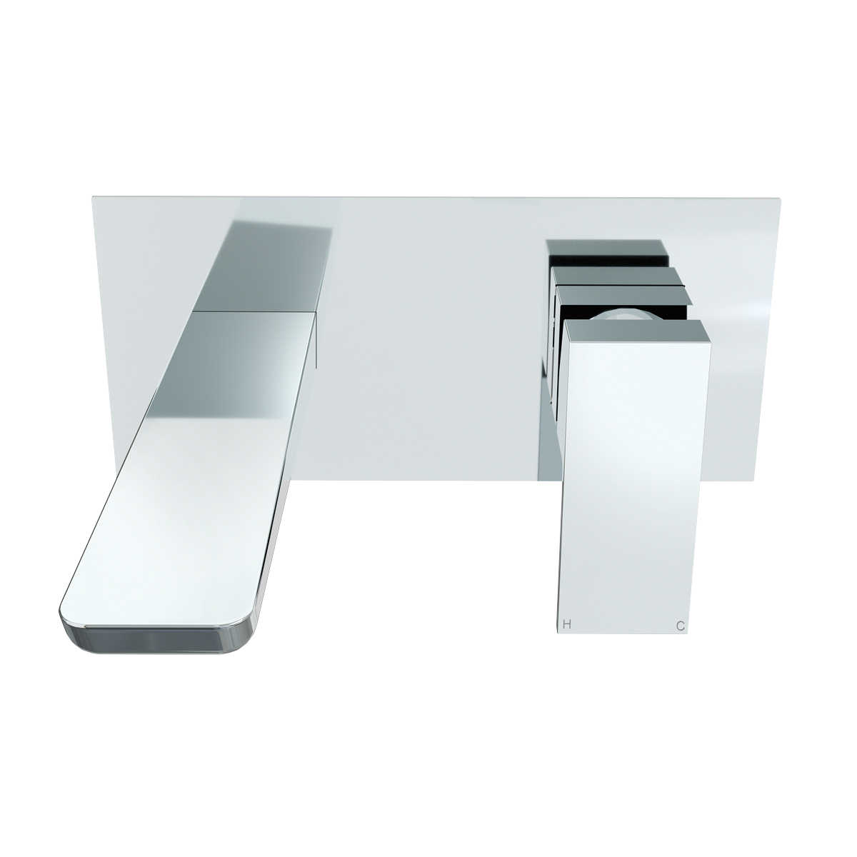 Baridi DH396 Baridi Wall Mounting Basin Mixer Tap, Square - Chrome