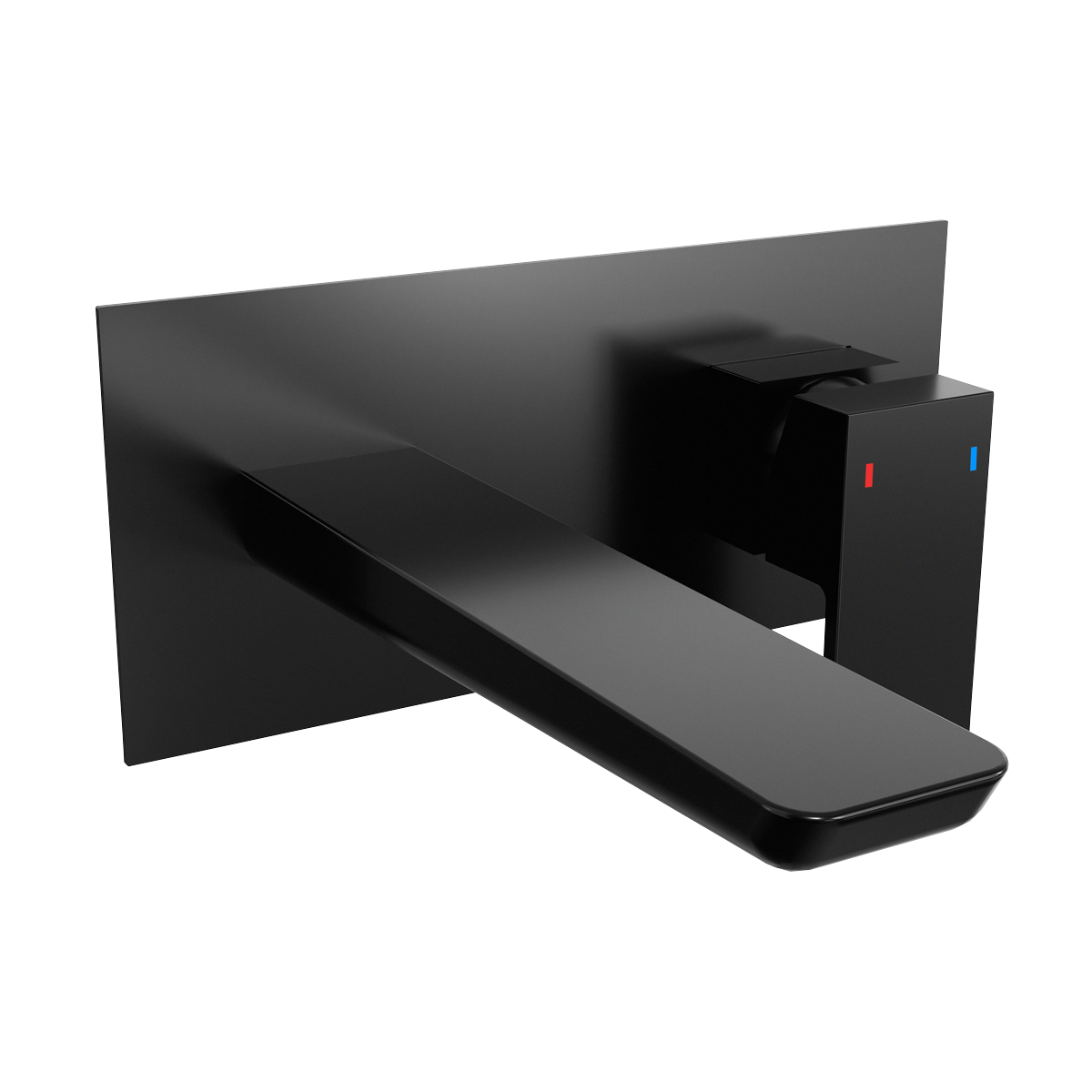 Baridi DH397 Baridi Wall Mounting Basin Mixer Tap, Square - Matt Black
