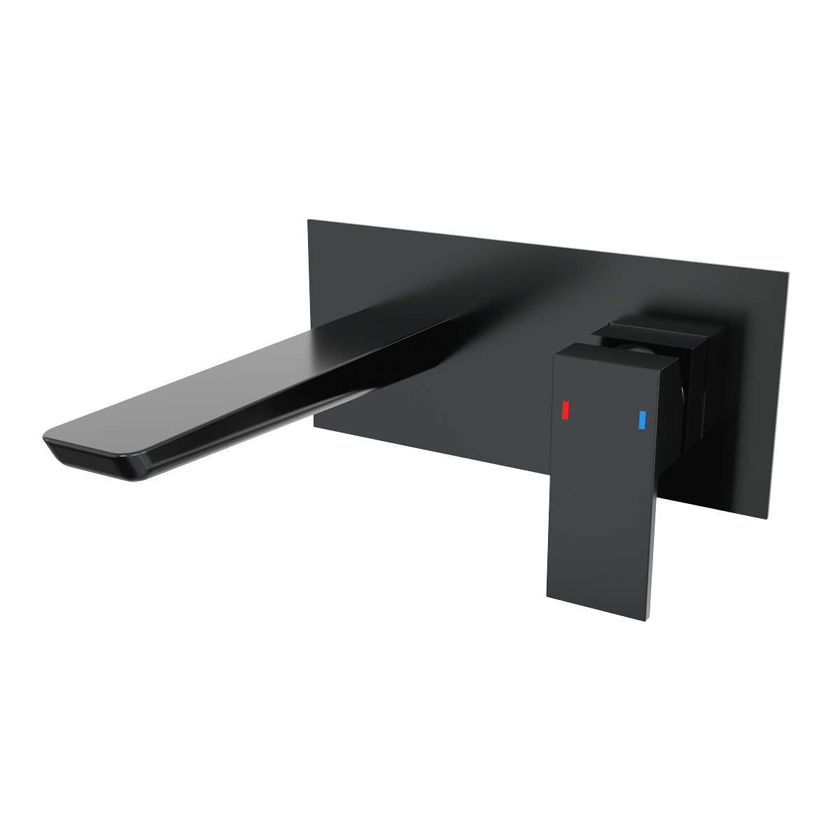 Baridi DH397 Baridi Wall Mounting Basin Mixer Tap, Square - Matt Black