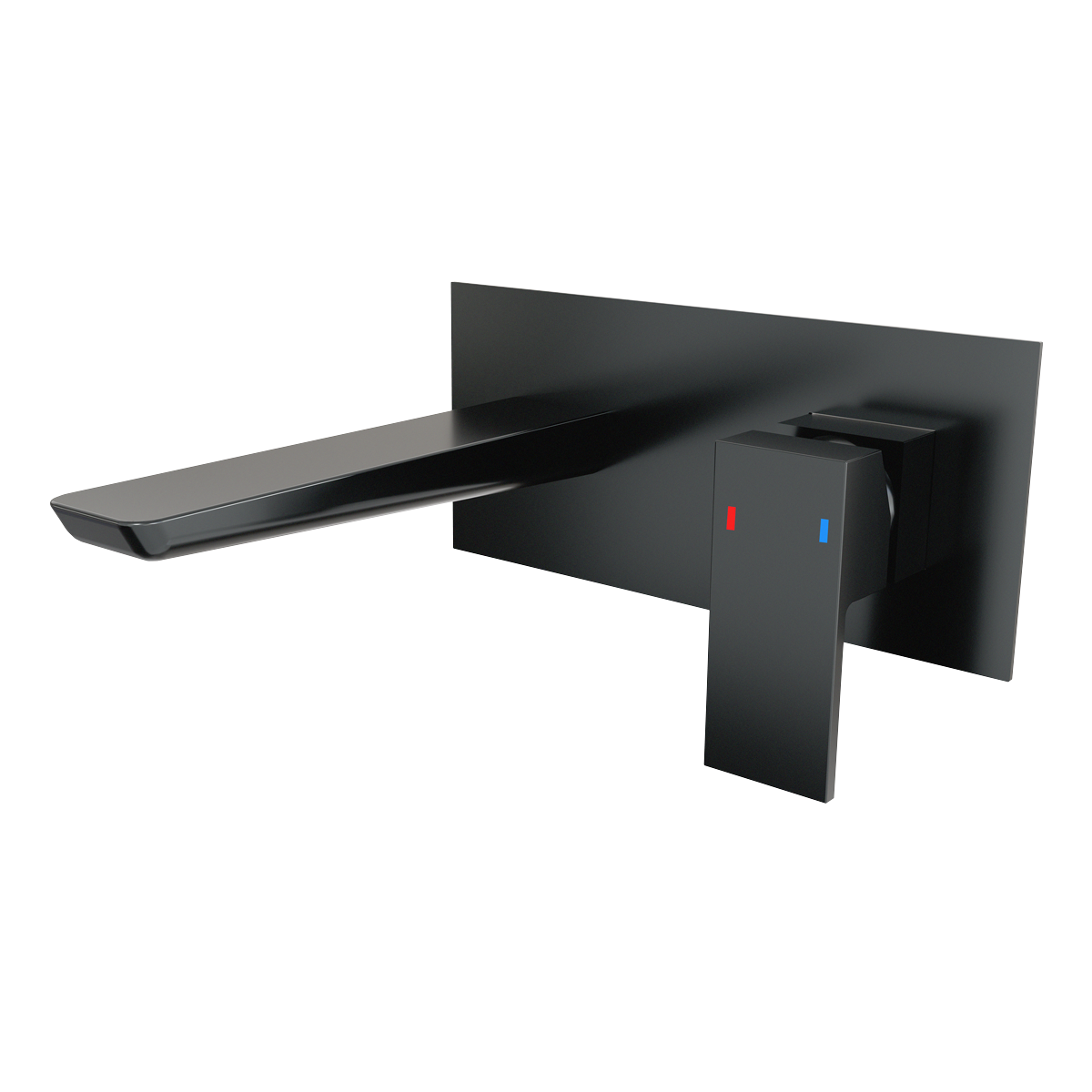 Baridi DH397 Baridi Wall Mounting Basin Mixer Tap, Square - Matt Black