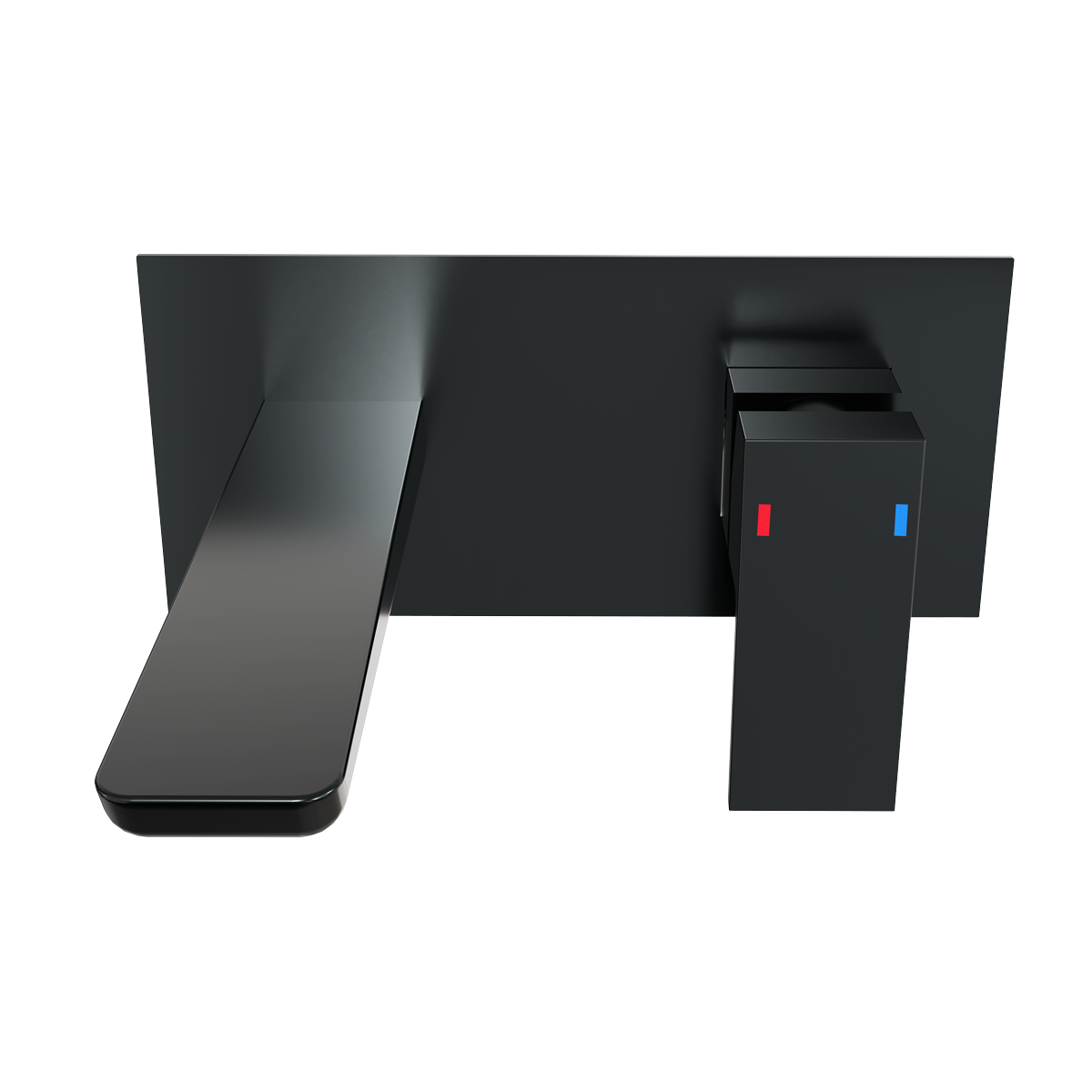 Baridi DH397 Baridi Wall Mounting Basin Mixer Tap, Square - Matt Black