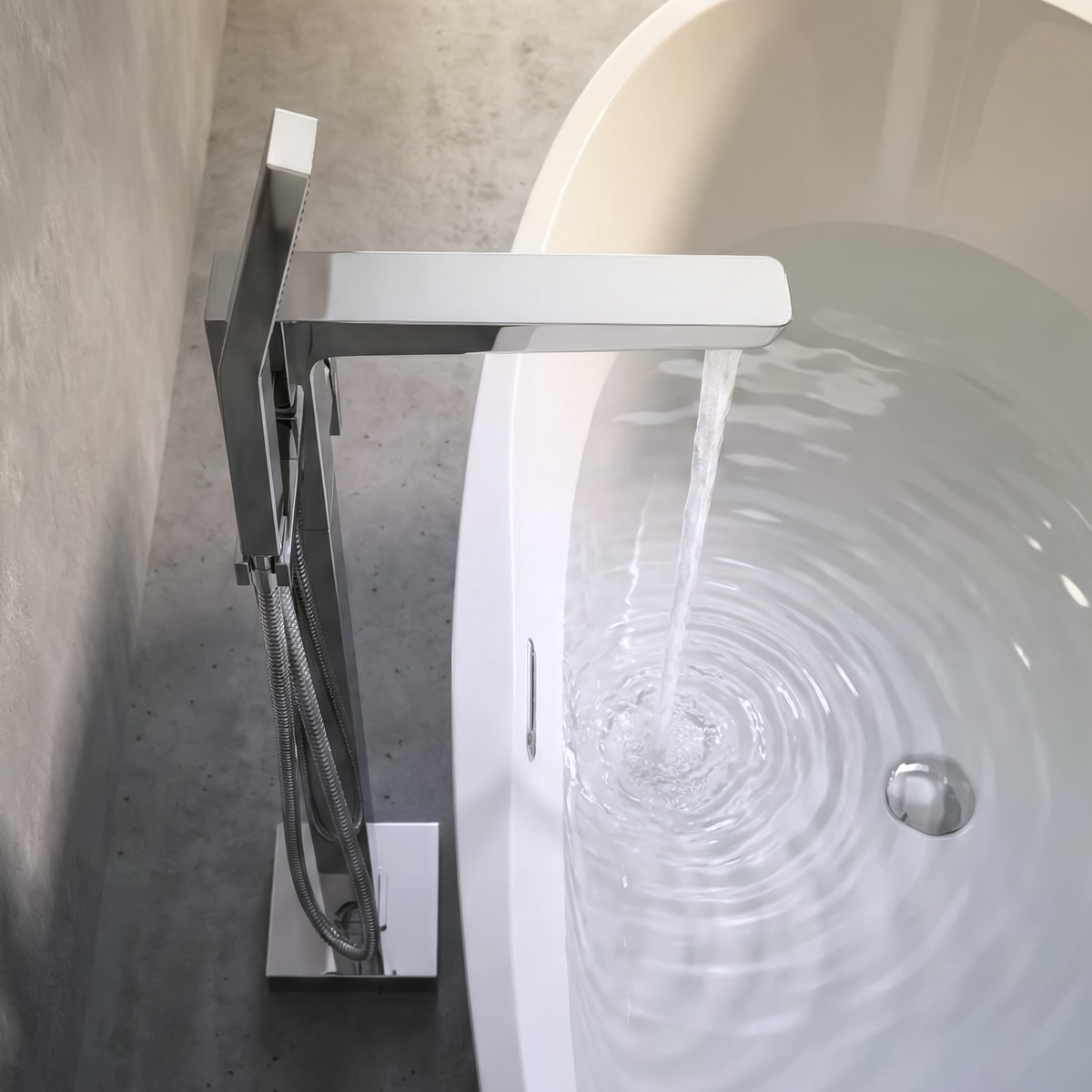 Baridi DH400 Baridi Freestanding Bath Mixer Tap with Shower - Chrome
