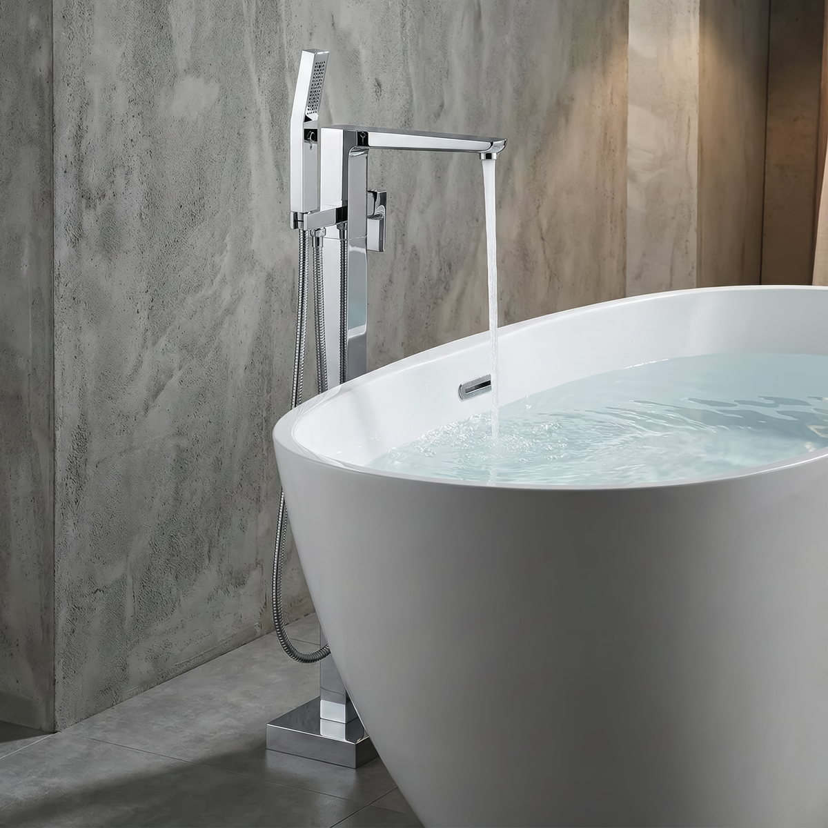 Baridi DH400 Baridi Freestanding Bath Mixer Tap with Shower - Chrome