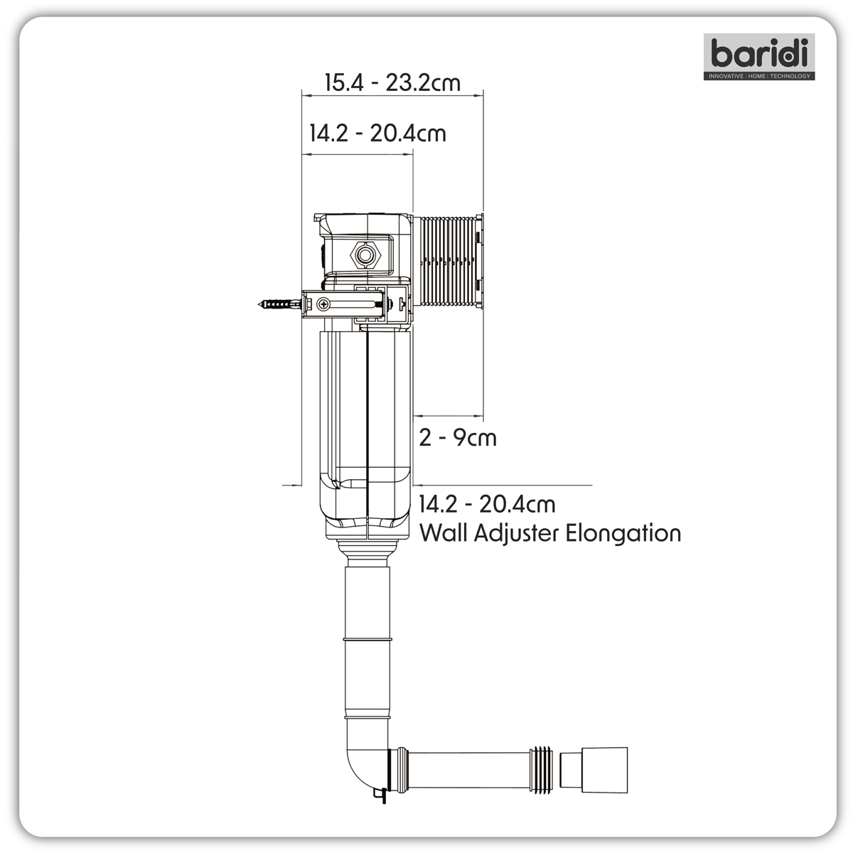 Baridi DH402 Baridi Concealed Cistern with Long Flush Pipe, Dual Operation, Multi-Inlet & Anti-Condensation Shell