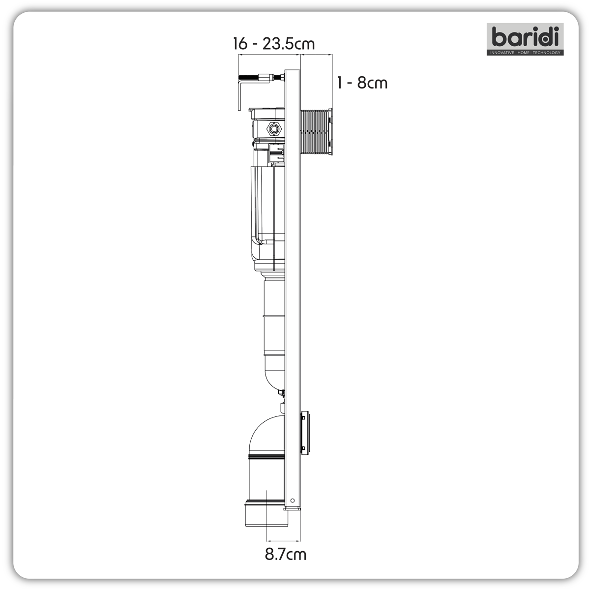 Baridi DH404 Baridi Slimline Concealed Cistern with Metal Frame, Front Flush, Adjustable Feet - WRAS Approved