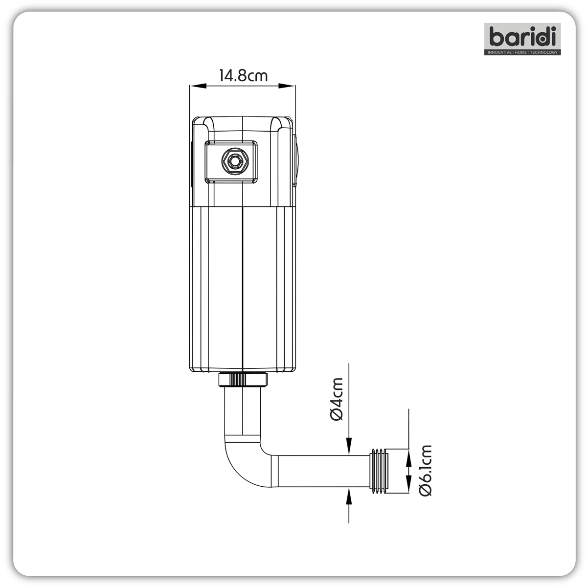 Baridi DH405 Baridi Slimline Concealed Cistern, Front & Top Flush Button - WRAS Approved