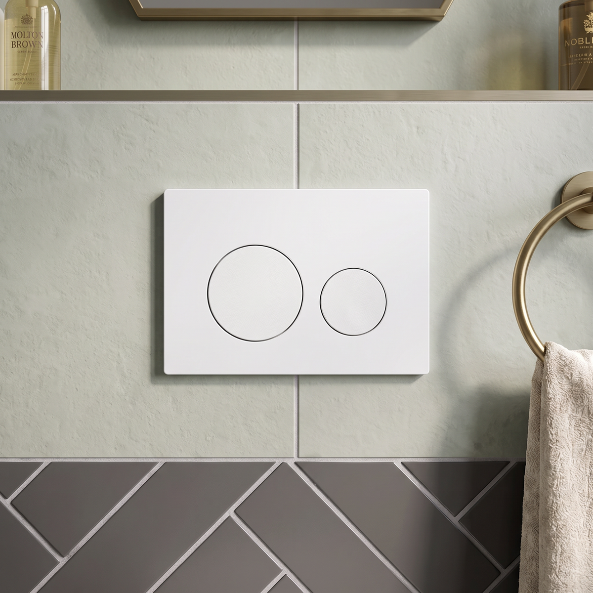 Baridi DH407 Baridi Matt White Toilet Flush Plate Dual Flush