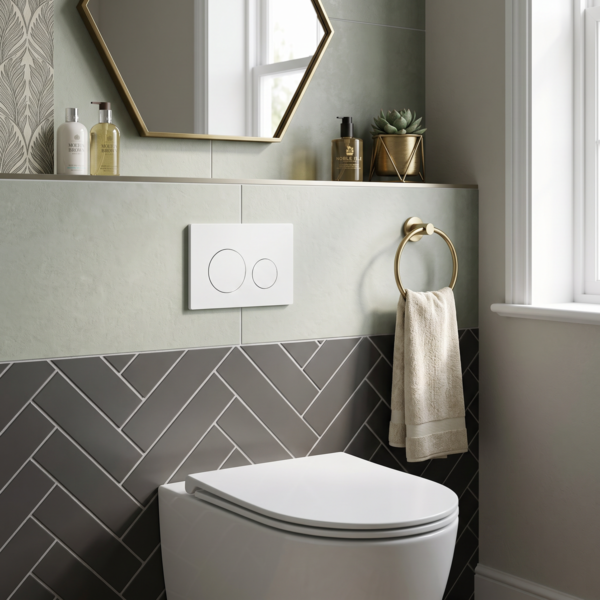 Baridi DH407 Baridi Matt White Toilet Flush Plate Dual Flush
