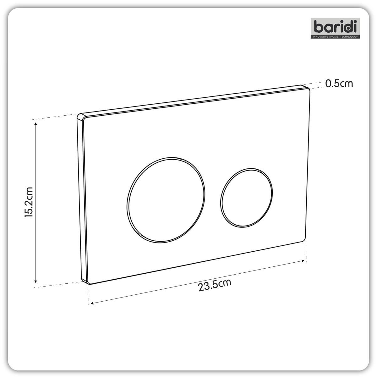 Baridi DH408 Chrome Toilet Flush Plate with Dual Flush