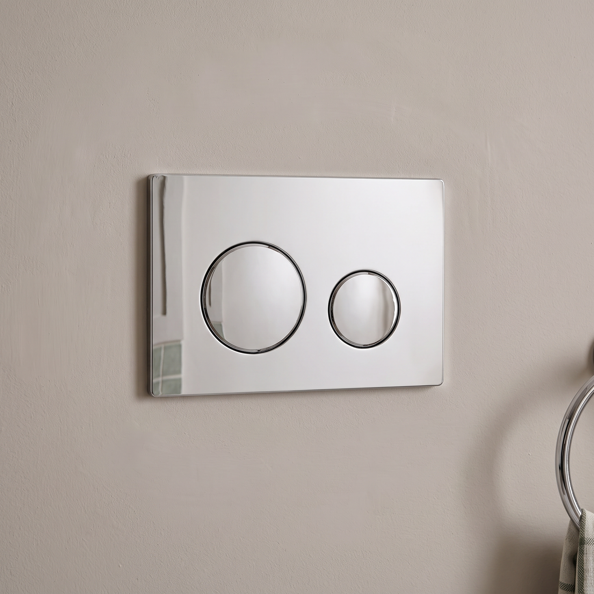 Baridi DH408 Chrome Toilet Flush Plate with Dual Flush