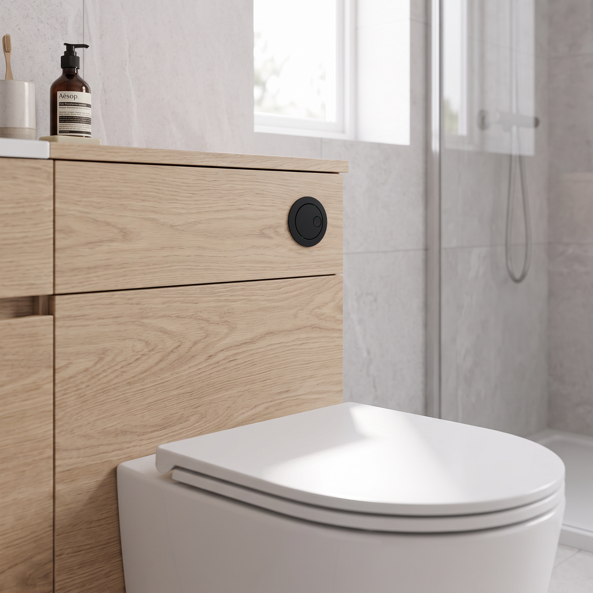 Baridi DH409 Baridi Flush Button for Cabinet-Style Cistern - Matt Black