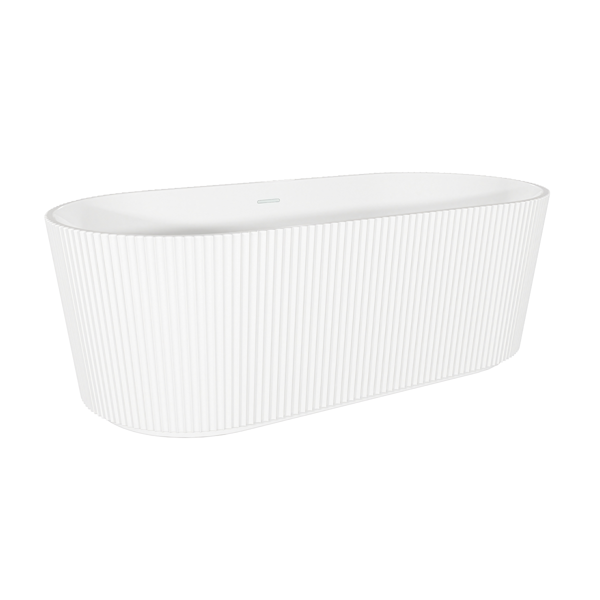 Baridi DH419 Baridi Double-Ended Fluted Design Bath with Slim Rim 150cm – Gloss White