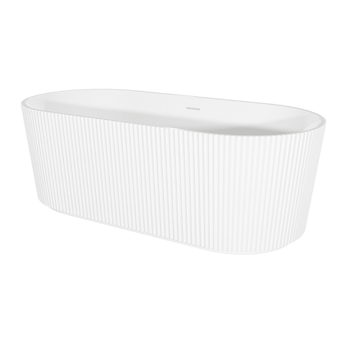 Baridi DH419 Baridi Double-Ended Fluted Design Bath with Slim Rim 150cm – Gloss White