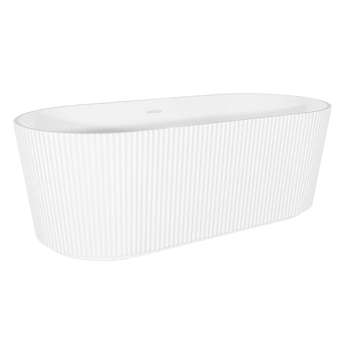 Baridi DH420 Baridi Double-Ended Fluted Design Bath with Slim Rim 168cm – Gloss White