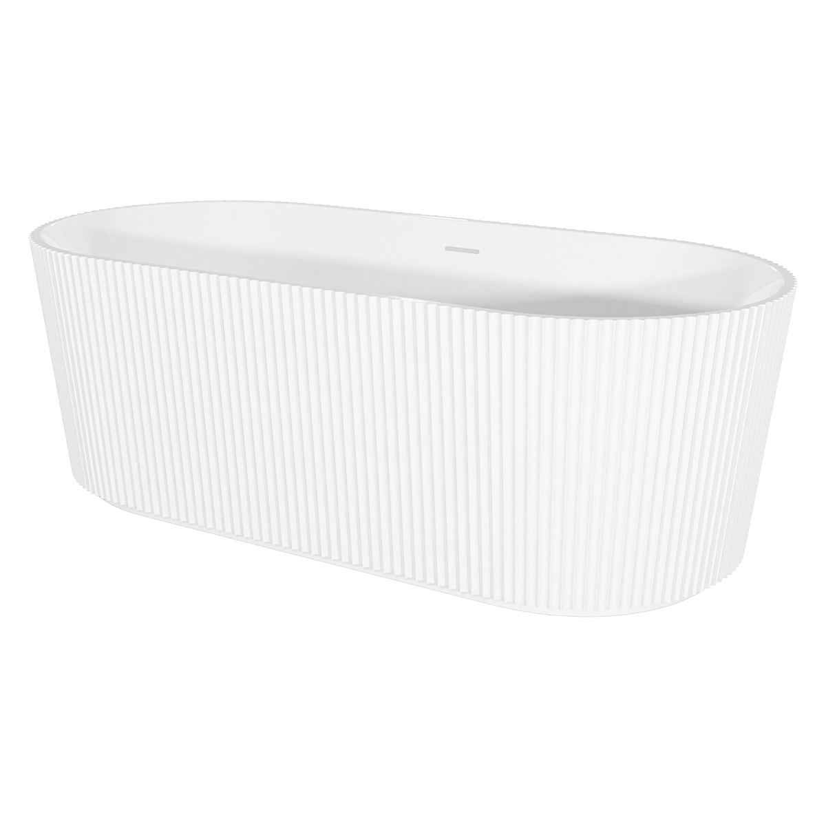 Baridi DH420 Baridi Double-Ended Fluted Design Bath with Slim Rim 168cm – Gloss White