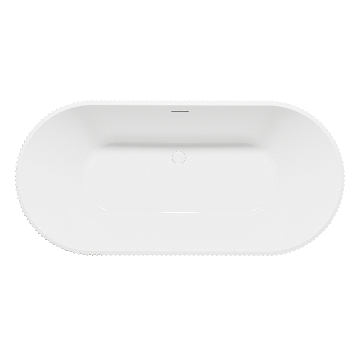 Baridi DH420 Baridi Double-Ended Fluted Design Bath with Slim Rim 168cm – Gloss White