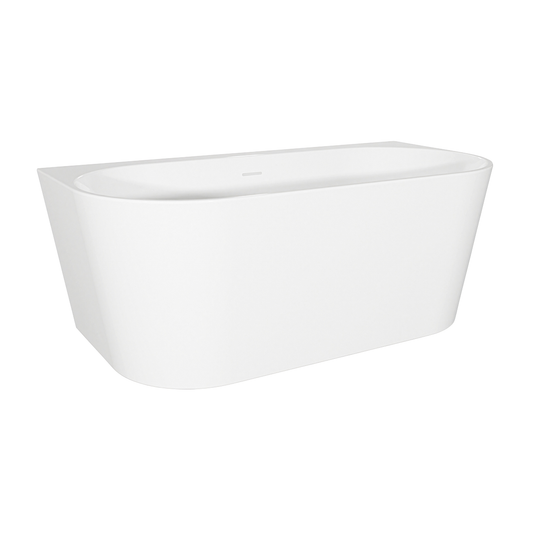 Baridi DH421 Baridi Back-to-Wall Slim Rim Bath with Overflow System 150cm – Gloss White