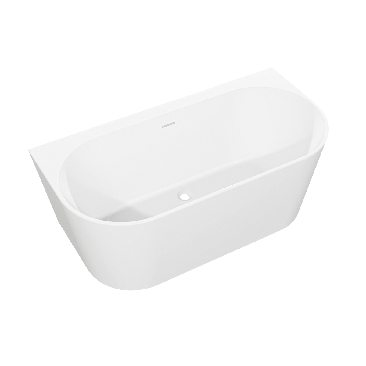 Baridi DH421 Baridi Back-to-Wall Slim Rim Bath with Overflow System 150cm – Gloss White