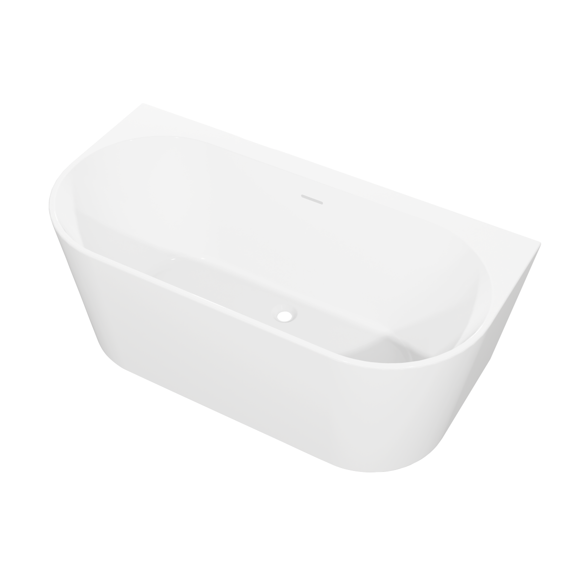 Baridi DH421 Baridi Back-to-Wall Slim Rim Bath with Overflow System 150cm – Gloss White
