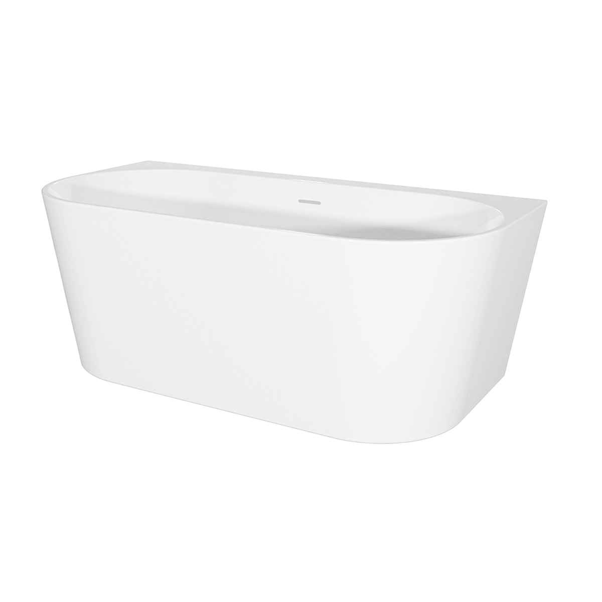 Baridi DH421 Baridi Back-to-Wall Slim Rim Bath with Overflow System 150cm – Gloss White