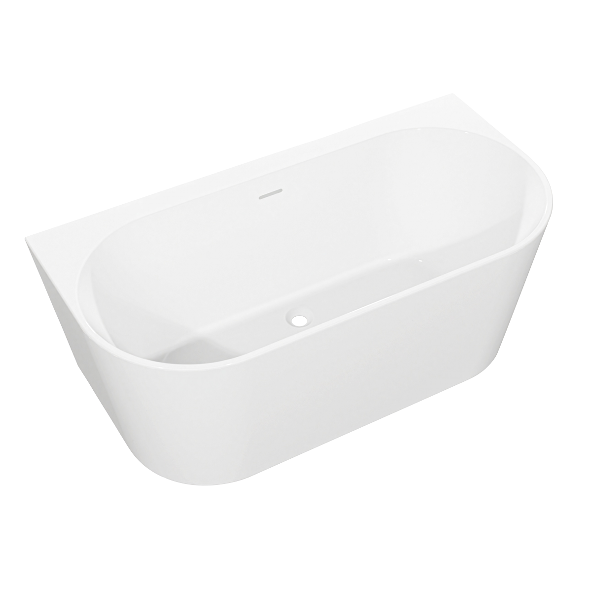 Baridi DH422 Baridi Back-to-Wall Slim Rim Bath with Overflow System 170cm – Gloss White