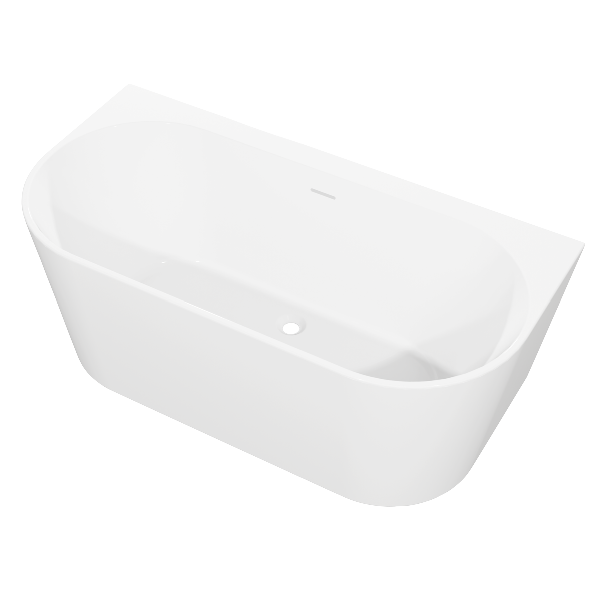 Baridi DH422 Baridi Back-to-Wall Slim Rim Bath with Overflow System 170cm – Gloss White