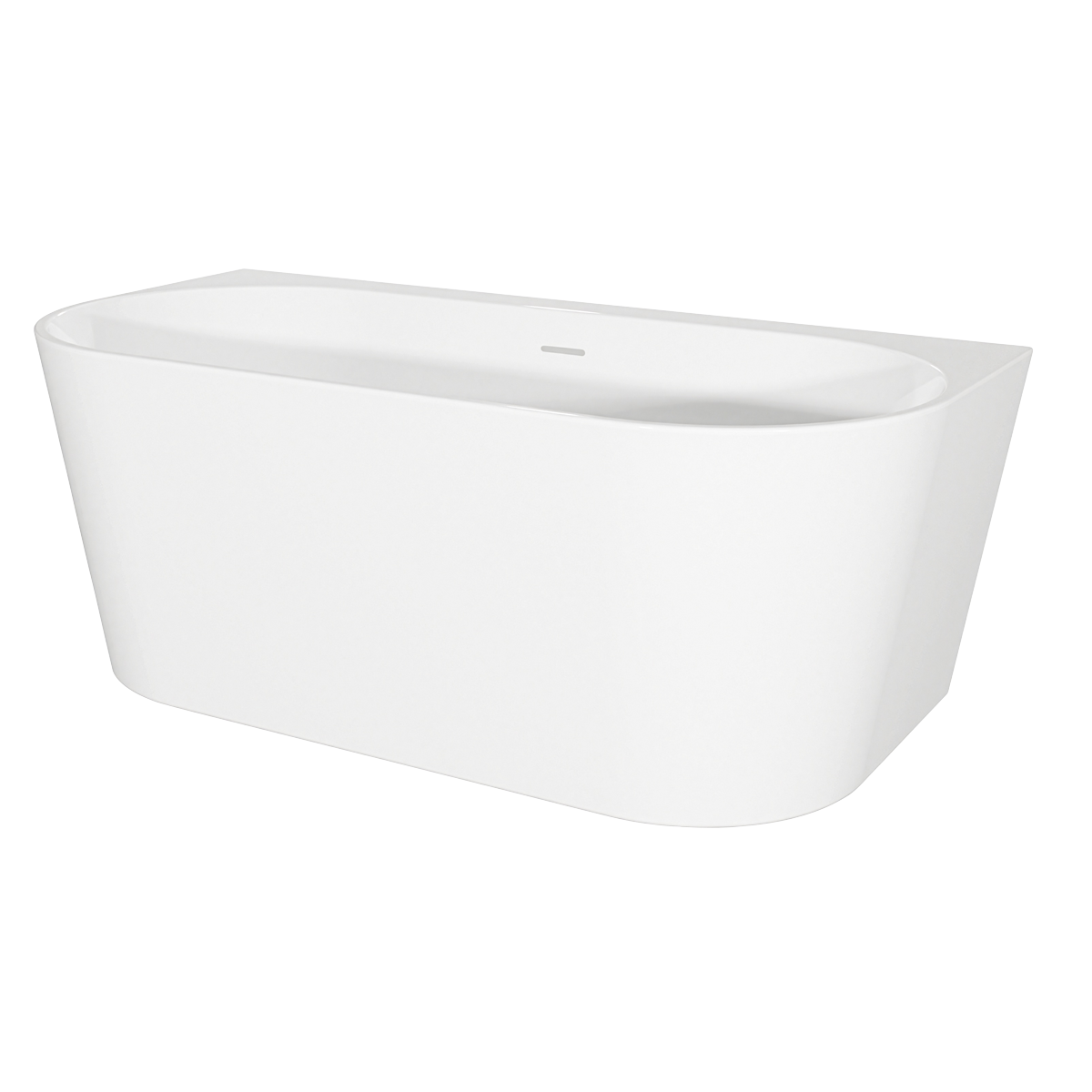 Baridi DH422 Baridi Back-to-Wall Slim Rim Bath with Overflow System 170cm – Gloss White