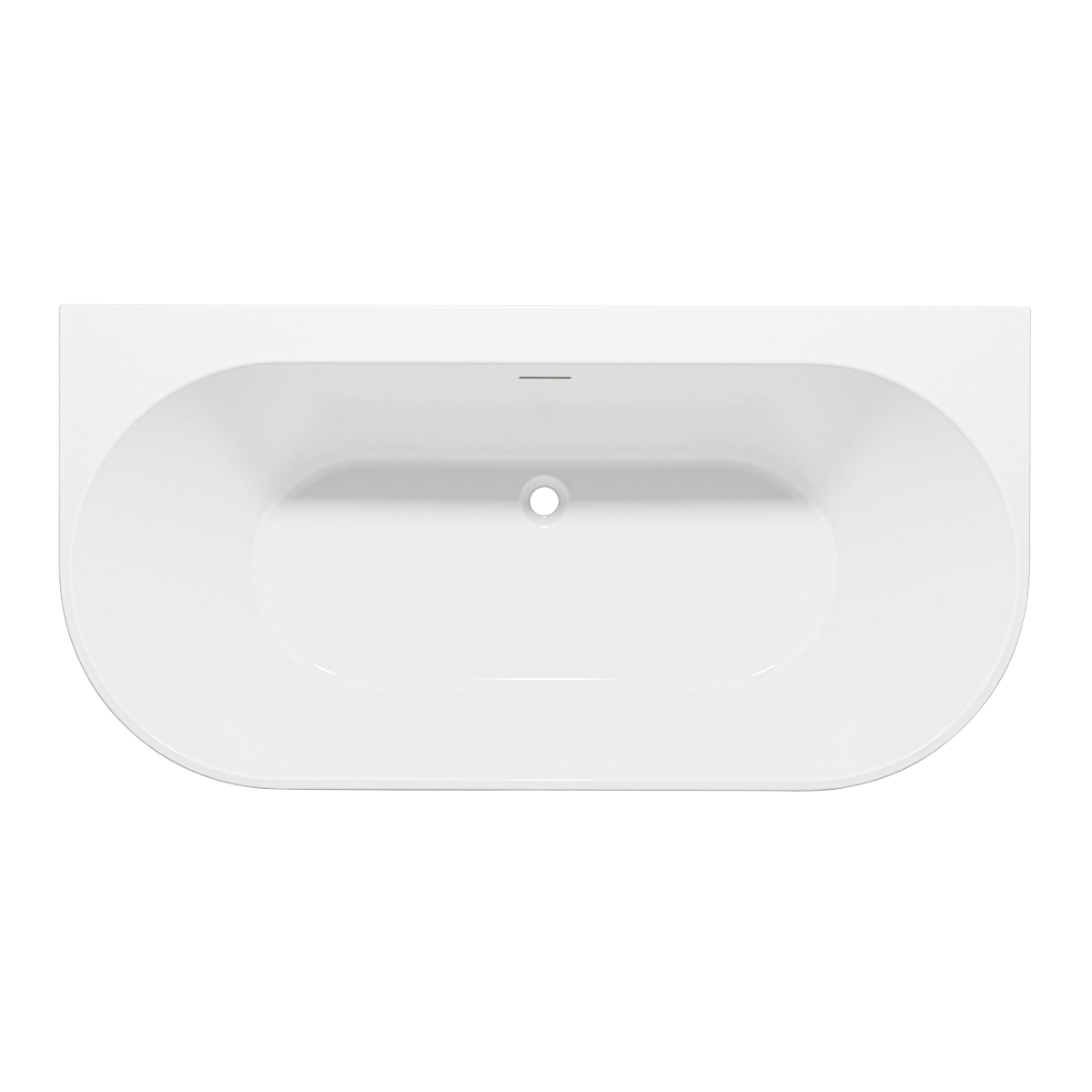 Baridi DH422 Baridi Back-to-Wall Slim Rim Bath with Overflow System 170cm – Gloss White
