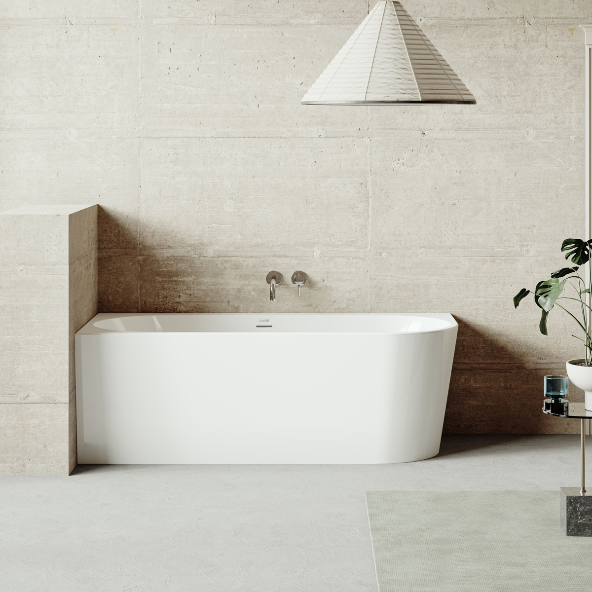 Baridi DH423 Baridi Left-Hand Corner Slim Rim Bath with Overflow System 150cm – Gloss White