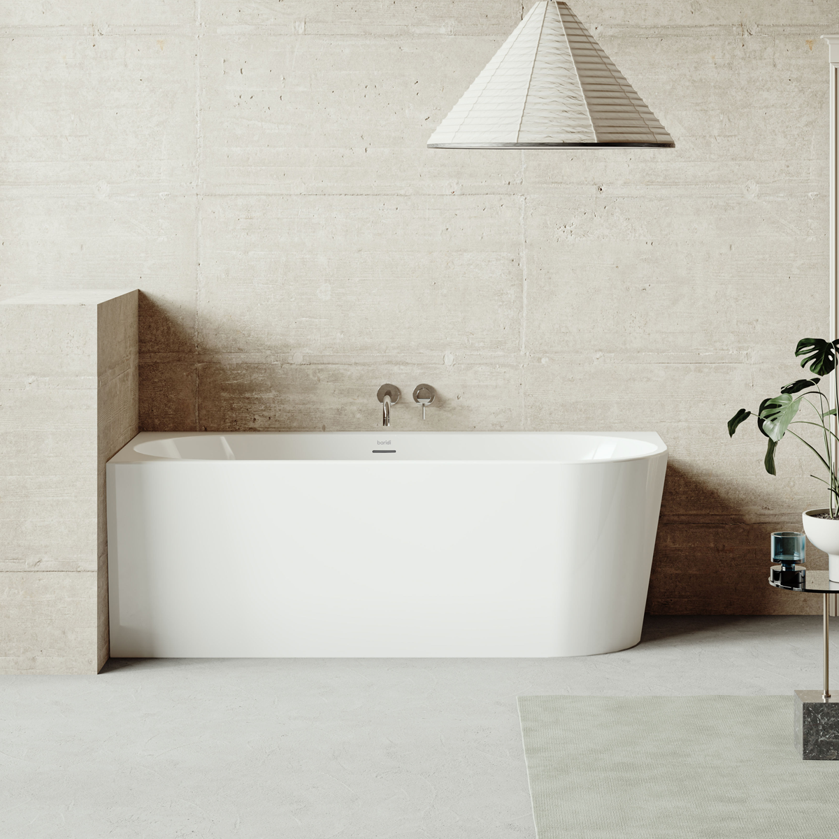 Baridi DH424 Baridi Left-Hand Corner Slim Rim Bath with Overflow System 160cm – Gloss White