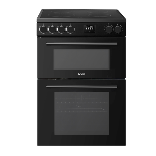 Baridi DH429 Baridi 60cm Freestanding Cooker with 99L Double Cavity & Ceramic Hob - Black