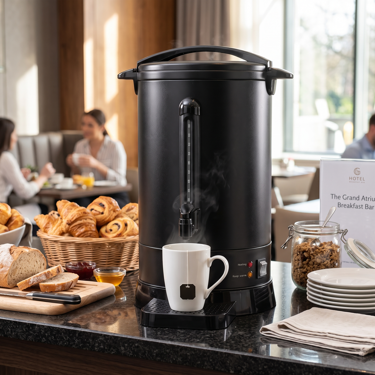 Baridi DH431 Baridi Hot Water Boiler/Tea Urn, 20L Capacity - Black