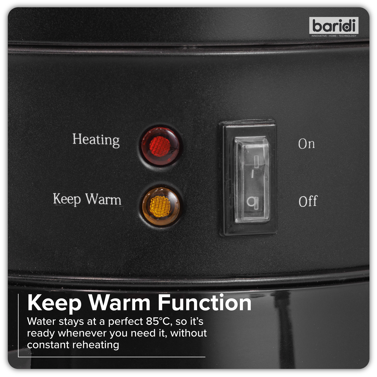 Baridi DH431 Baridi Hot Water Boiler/Tea Urn, 20L Capacity - Black
