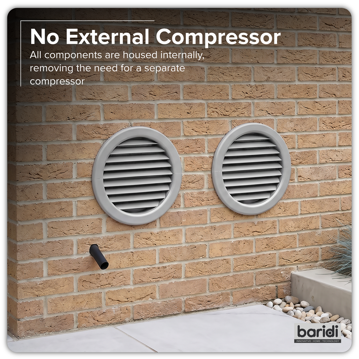 Baridi DH433 Baridi 4-in-1 Smart Monobloc Wall-Mounting Air Conditioning Unit 12,000Btu/hr - White