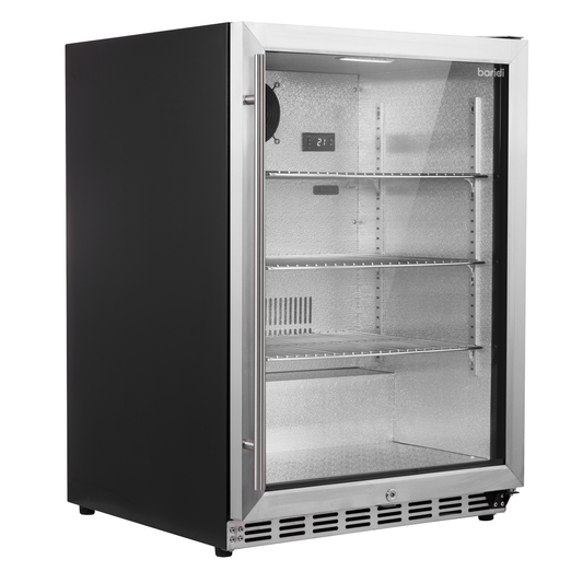 Baridi DH439 Baridi Outdoor Drinks/Beverage/Bar Fridge with Triple Glazed Door & Security Lock 150L - Stainless Steel