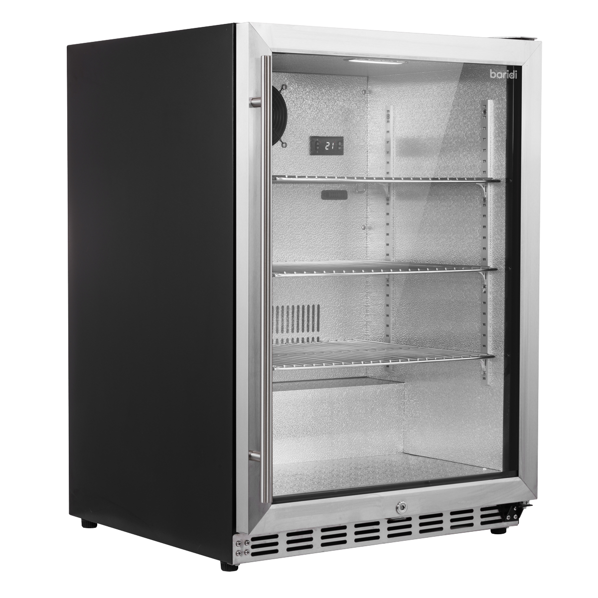 Baridi DH439 Baridi Outdoor Drinks/Beverage/Bar Fridge with Triple Glazed Door & Security Lock 150L - Stainless Steel