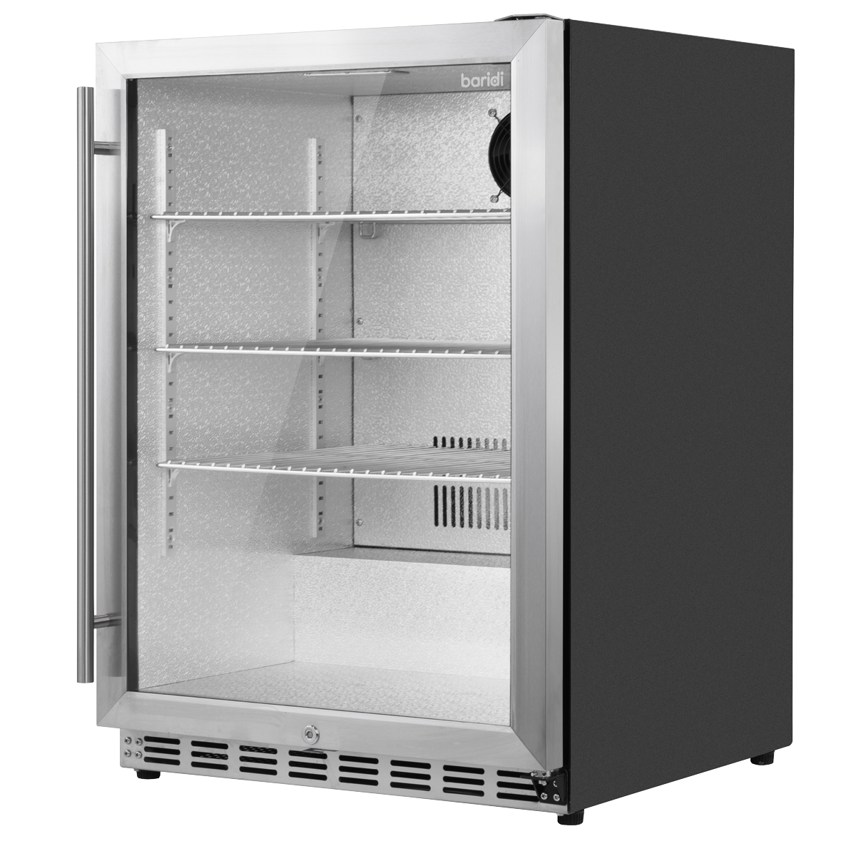 Baridi DH439 Baridi Outdoor Drinks/Beverage/Bar Fridge with Triple Glazed Door & Security Lock 150L - Stainless Steel