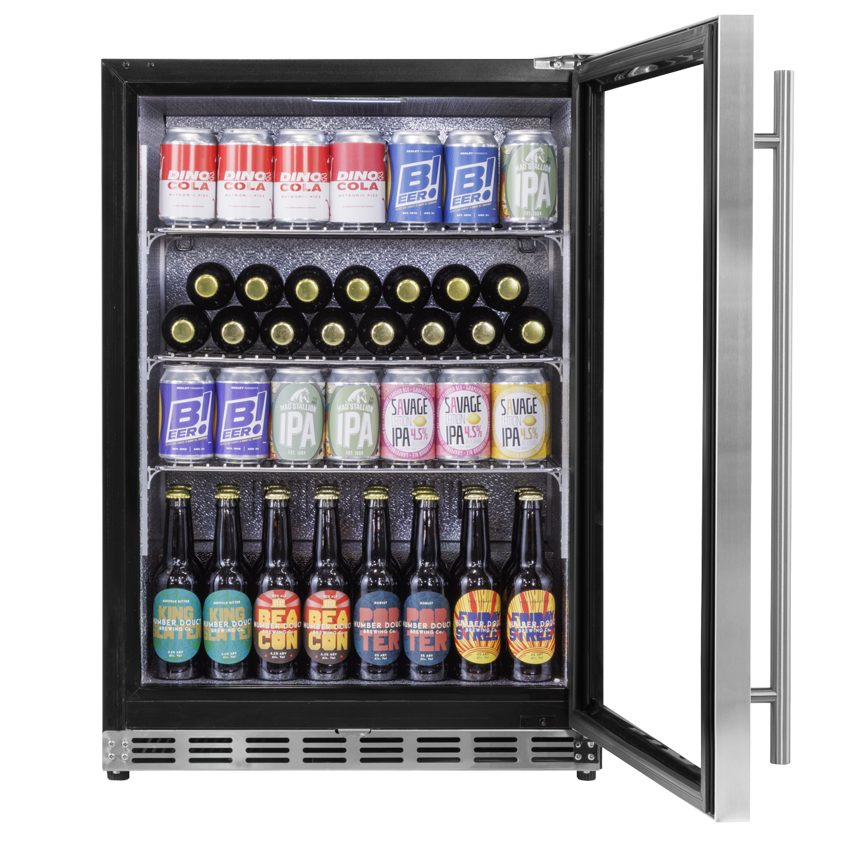 Baridi DH439 Baridi Outdoor Drinks/Beverage/Bar Fridge with Triple Glazed Door & Security Lock 150L - Stainless Steel